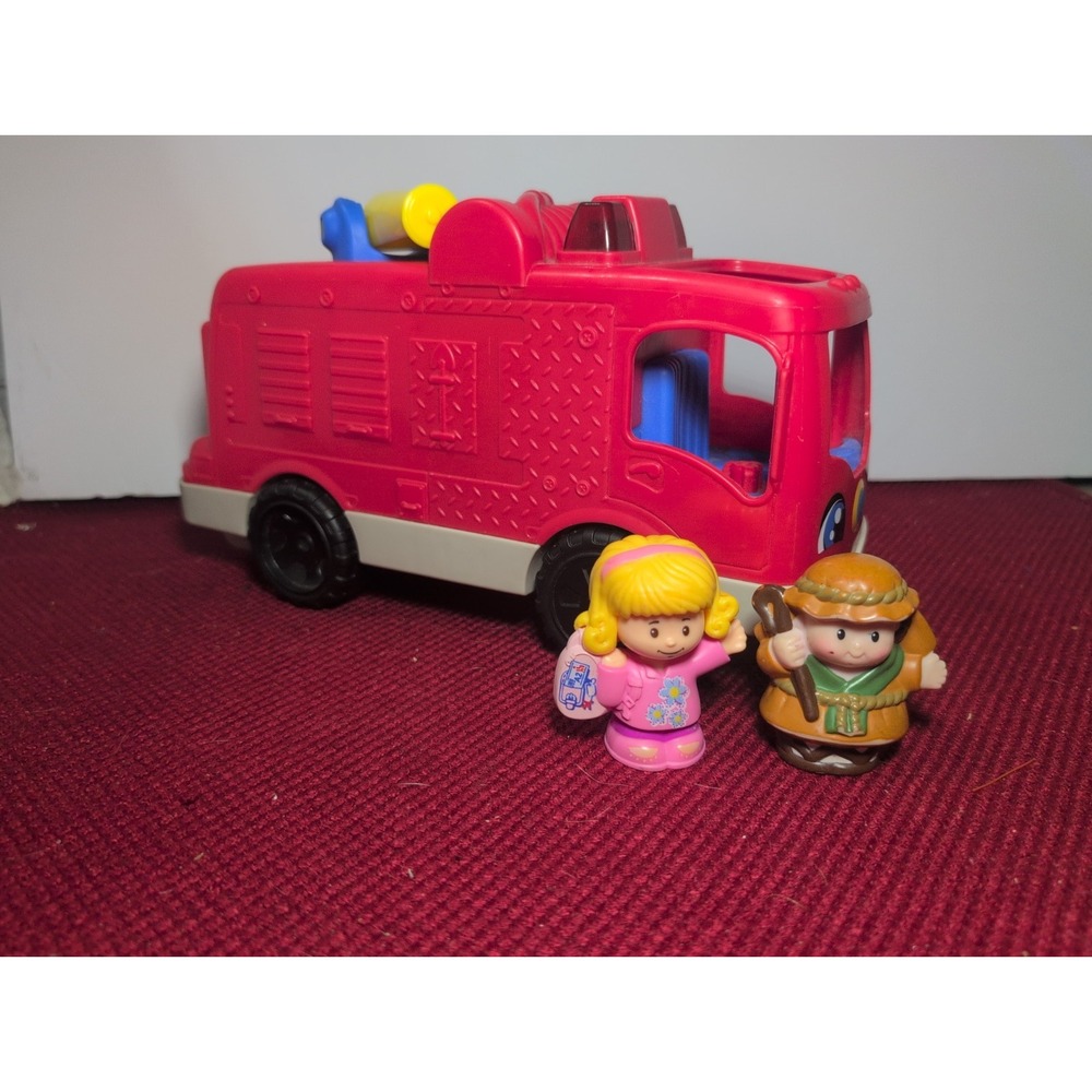 Fisher Price Little People Helping Others Fire Truck w/ Lights & Sounds Tested